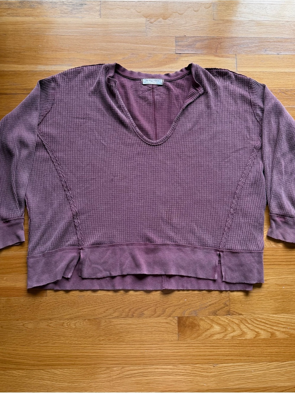 Free People We The Free Plum Purple Thermal Long Sleeve - Size XS